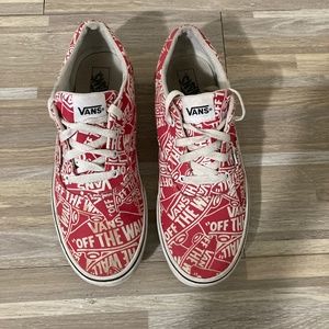 Vans Red Sneakers With Words